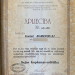 Sertifikāts - K. Barinova