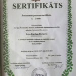 Sertifikāts - K. Barinova